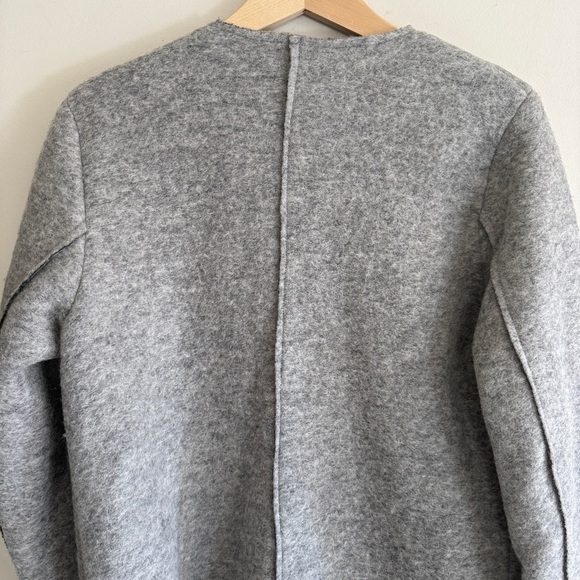 Bee & U Light Grey Italian Wool Button Mid Length Women's Jacket SZ Med - Picture 10 of 14